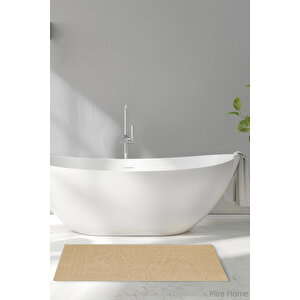 2 Li Ayak İzli Banyo Ayak Havlusu %100 Pamuklu Renkli 50x70 Cm Menom Kahve Kahve