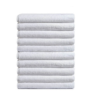 10 Lu Otel Banyo Havlusu %100 Pamuklu 70x150 Cm Beyaz 20/2 Ring 500 Gr