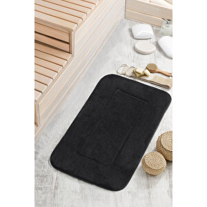 Kaydırmaz Tabanlı Welsoft Yumuşak Banyo Ayak Paspası 50x80 Cm Siyah Siyah