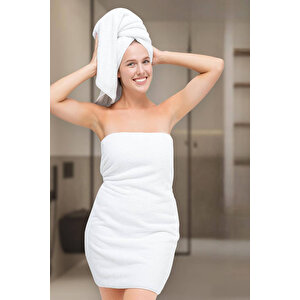 5 Li Otel Banyo Havlusu %100 Pamuklu 70x150 Cm Beyaz 20/2 Ring 600 Gr