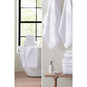 5 Li Otel Banyo Havlusu %100 Pamuklu 70x150 Cm Beyaz 20/2 Ring 600 Gr