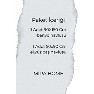 Mira Home 2 Parça Jakarlı Banyo Havlu Takımı Doku Desen Fuşya