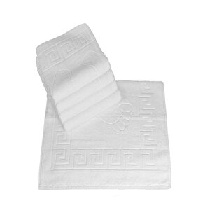 5 Li Otel Ayak Havlusu Bukle Ayak İzli 50x70 Cm Beyaz 20/2 Ring 250 Gr