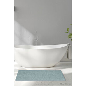 2 Li Ayak İzli Banyo Ayak Havlusu %100 Pamuklu Renkli 50x70 Cm Menom Yeşil