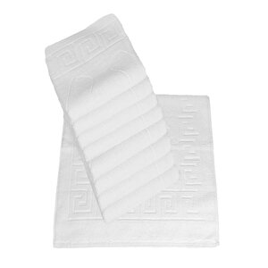 10 Lu Otel Ayak Havlusu Bukle Ayak İzli 50x70 Cm Beyaz 20/2 Ring 250 Gr