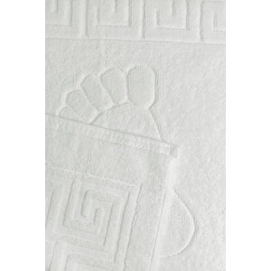 10 Lu Otel Ayak Havlusu Bukle Ayak İzli 50x70 Cm Beyaz 20/2 Ring 250 Gr