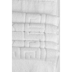 10 Lu Otel Ayak Havlusu Bukle Ayak İzli 50x70 Cm Beyaz 20/2 Ring 250 Gr