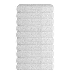 10 Lu El Yüz Otel Havlusu 50x90 Cm Beyaz 16/1 Aksoft 225 Gr