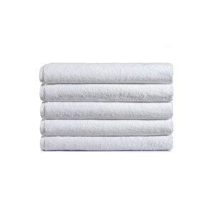 5 Li Otel Banyo Havlusu %100 Pamuklu 70x150 Cm Beyaz 20/2 Ring 500 Gr