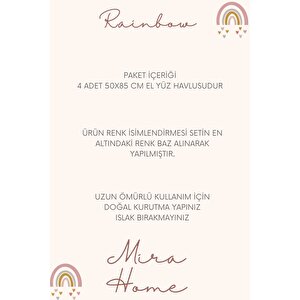 4 Lü El Yüz Havlu Seti %100 Pamuklu 50x85 Cm Rainbow Antrasit Antrasit