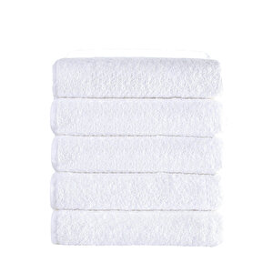 5 Li Otel Banyo Havlusu Pamuklu 70x145 Cm Beyaz 16/1 Avs 440 Gr