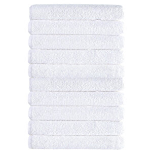 10 Lu Otel Banyo Havlusu Pamuklu 90x150 Cm Beyaz 16/1 Avs 580 Gr
