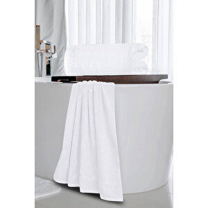 10 Lu Otel Banyo Havlusu %100 Pamuklu 70x150 Cm Beyaz 20/2 Ring 600 Gr