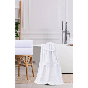 10 Lu Otel Banyo Havlusu %100 Pamuklu 70x150 Cm Beyaz 20/2 Ring 600 Gr