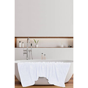 10 Lu Otel Banyo Havlusu %100 Pamuklu 70x150 Cm Beyaz 20/2 Ring 600 Gr