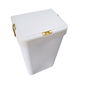 Gold Tekli Dokunmatik Çamaşır Sepeti Çöp Kovası Temizlik Kovası Kirli Sepet 40 Litre-mt008