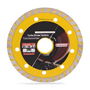 Turbo Elmas Seramik  İnşaat Mermer Porselen Fayans Granit Sulu Kuru Kesim Kesme Disk 115x22x1.5 Mm