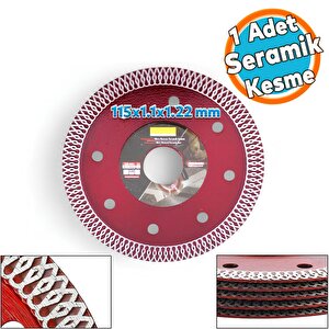 Ultra İnce Hassas Elmas Seramik Mermer Porselen Fayans Granit Sulu Kuru Kesim Kesme 115 Mm Disk