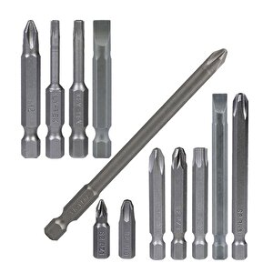 Matkap Bits Uç Vidalama Ucu Düz Yıldız Torx Uç (12 Parça)