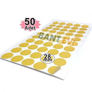 Yuvarlak Kesimli Filmik Çift Taraflı Bant 50 Adet 28mm Şeffaf Diecut Özel Şekilli Kesim