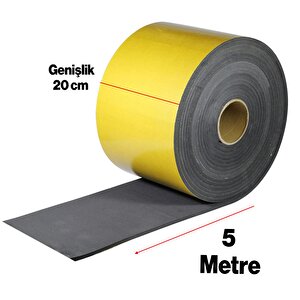 Yapışkanlı Oaraç Ses Isı Yalıtım İzolasyon Bandı En:20 Cm Kalınlık:5 Mm Uzunluk 5 Metre Kauçuk