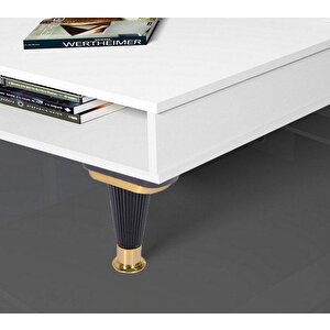 (4 Adet) Mobilya Kanepe Puf Ünite Sehpa Ayağı Siyah Gold Baza Yükseltici Ayak 15 Cm