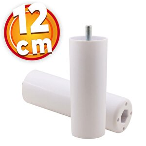 Mobilya Kanepe Sehpa Tv Ünitesi Koltuk İnce Diş Orta Destek Ayağı 12 Cm Beyaz Baza Ayak 4 Adet