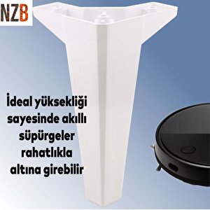 Mobilya Kanepe Sehpa Tv Ünitesi Koltuk Ayağı 18 Cm Beyaz Baza Ayak 4 Adet
