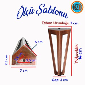 Mobilya Koltuk Baza Puf Kanepe Tv Ünite Masa Ayağı Ayakları Metal Ayak 14 Cm Antik Bakır 4 Adet