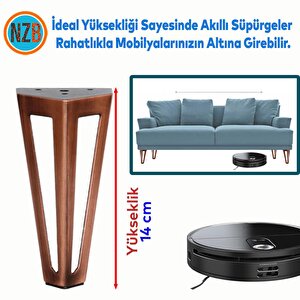 Mobilya Koltuk Baza Puf Kanepe Tv Ünite Masa Ayağı Ayakları Metal Ayak 14 Cm Antik Bakır 4 Adet