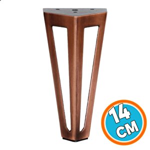 Mobilya Koltuk Baza Puf Kanepe Tv Ünite Masa Ayağı Ayakları Metal Ayak 14 Cm Antik Bakır 4 Adet