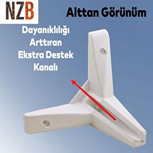 Mobilya Kanepe Sehpa Tv Ünitesi Koltuk Ayağı 10 Cm Beyaz Baza Ayak 4 Adet