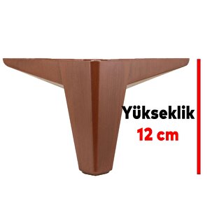 Mobilya Kanepe Sehpa Puf Koltuk Ayağı 12 Cm Kahverengi Ahşap Desenli Baza Ayak 4 Adet