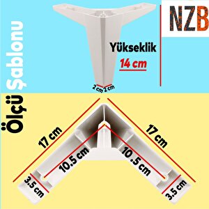 6'lı Set Mobilya Tv Ünitesi Çekyat Koltuk Kanepe Destek Ayağı 14 Cm Beyaz Ayakları