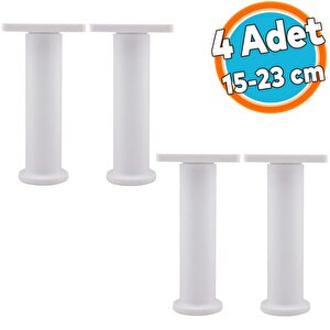 Mobilya Kanepe Sehpa Tv Ünitesi Koltuk Ayarlanabilir Destek Ayağı 15 Cm Beyaz Ayak 4 Adet