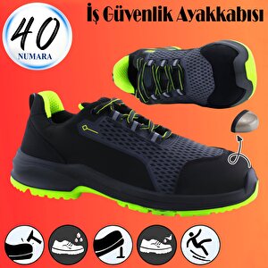 İş Ayakkabısı Çelik Demir Burunlu Nubuk Bağcıklı Sportif Güvenlik İnşaatçı Ayakkabı 40 Numara