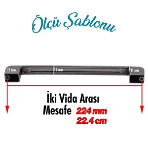 Mobilya Mutfak Dolap Çekmece Dolabı Kapak Metal Kulpu Kulbu Kulpları Gölcük 224 Mm- ( 22.4 Cm ) Füme