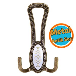 Metal Portmanto Vestiyer Duvar Dolap Elbise Mobilya Kapı Askısı Askılığı Askılık Antik Sarı