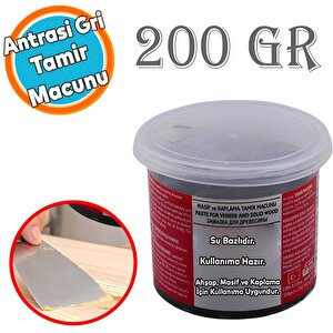 Ahşap Parke Tamir Macunu Mobilya Dolgu Çatlak Çizik Tamir Dolgusu Masif Kaplama 200 Gr Gri Antrasit