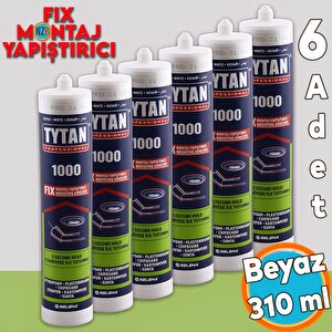 Montaj Yapıştırıcı 310 Ml Beyaz Mutfak Banyo Ahşap Dolap Beton Fayans Mermer Çok Amaçlı (6 Adet)