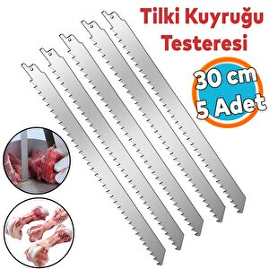 Tilki Kuyruğu Kemik Kesme Testeresi Kurban Et Paslanmaz Çelik Bıçak Buz Kesme Ağzı Ucu 30 Cm (5 Adet)