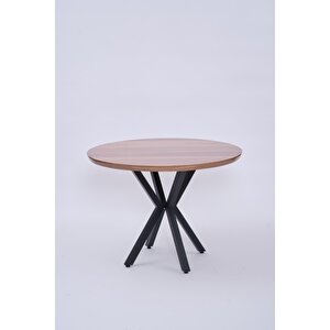 Göksu Yuvarlak Lak Panel Mutfak Masası 100cm Ceviz
