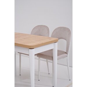 Damla Hilal Mdf Mutfak Masa Sandalye Takımı 60x100cm Kahve