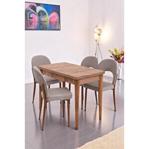 Damla Hilal Mdf Mutfak Masa Sandalye Takımı 60x100cm Çam
