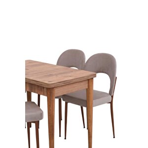 Damla Hilal Mdf Mutfak Masa Sandalye Takımı 60x100cm Çam