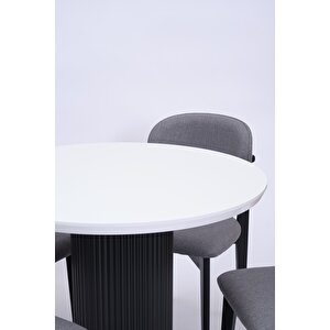 Bohem Norte Yuvarlak Mutfak Masa Sandalye Takımı 100cm