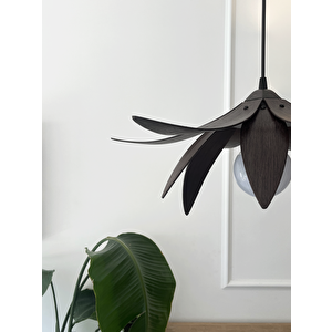 Lotus Avize – Ahşap Modern Ve Minimal Tasarım Avize, İskandinav Salon Ve Oturma Odası Aydınlatması