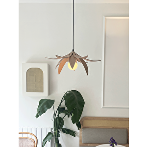Lotus Avize – Ahşap Modern Ve Minimal Tasarım Avize, İskandinav Salon Ve Oturma Odası Aydınlatması (açık Meşe) Açık Meşe