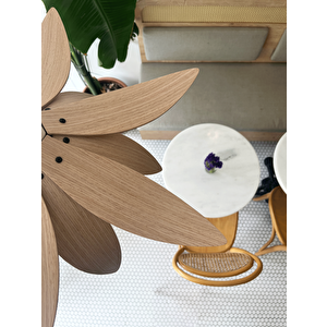 Lotus Avize – Ahşap Modern Ve Minimal Tasarım Avize, İskandinav Salon Ve Oturma Odası Aydınlatması (açık Meşe)