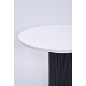 Bohem Yuvarlak Lak Panel Mutfak Masası 100cm Siyah